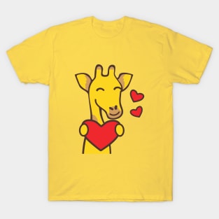 Valentine cute giraffe T-Shirt